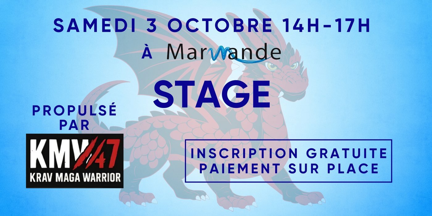 Stage self-défense à Marmande, samedi 3 octobre 14h-17h, propulsé par Krav Maga Warrior KMW47