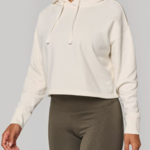 Sweat crop femme à capuche